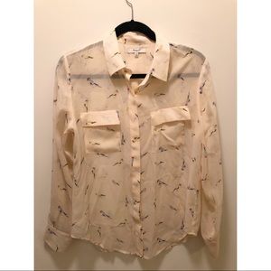MADEWELL Sheer Button Up printed blouse
